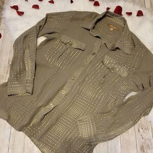 Ellen Tracy sheer button up longsleeve